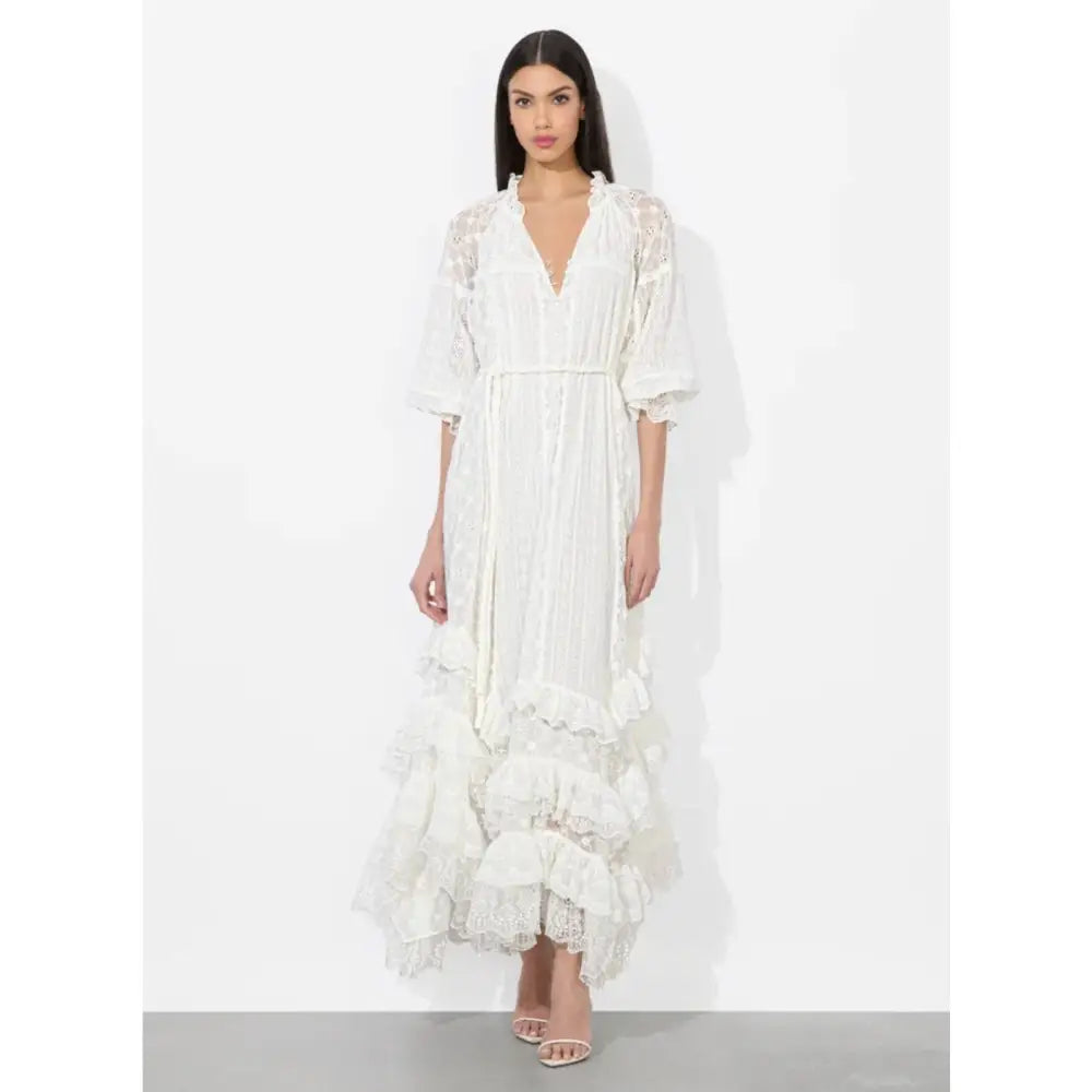 Alice + Olivia ALYCEN EYELET MAXI DRESS
