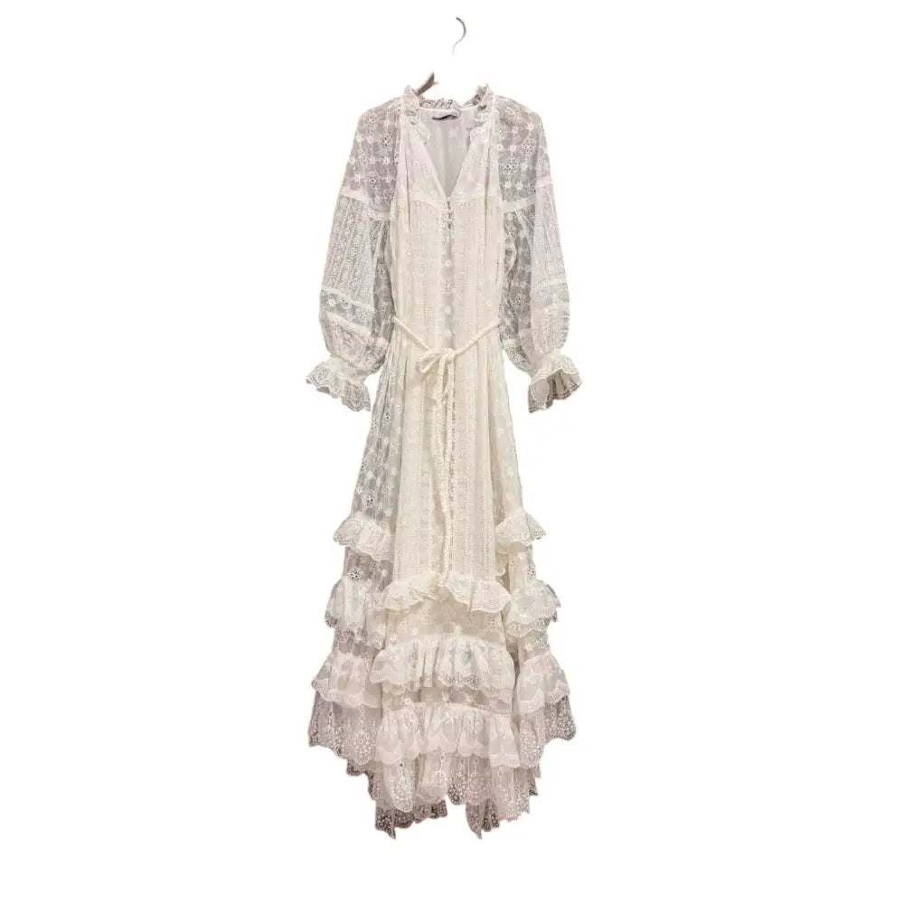 Alice + Olivia ALYCEN EYELET MAXI DRESS