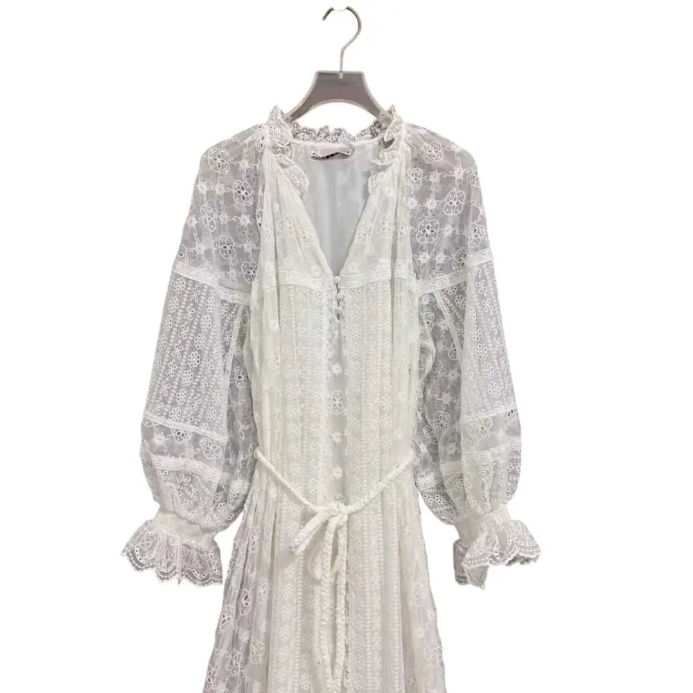 Alice + Olivia ALYCEN EYELET MAXI DRESS