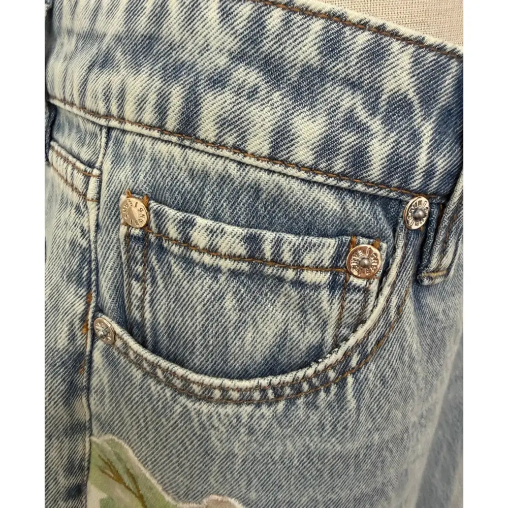 Alice + Olivia Amazing Baggy Jeans Sierra Vintage/Multi - Bottoms