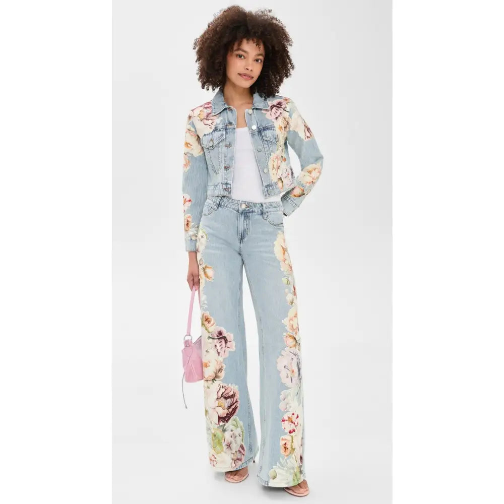 Alice + Olivia Amazing Baggy Jeans Sierra Vintage/Multi - Bottoms