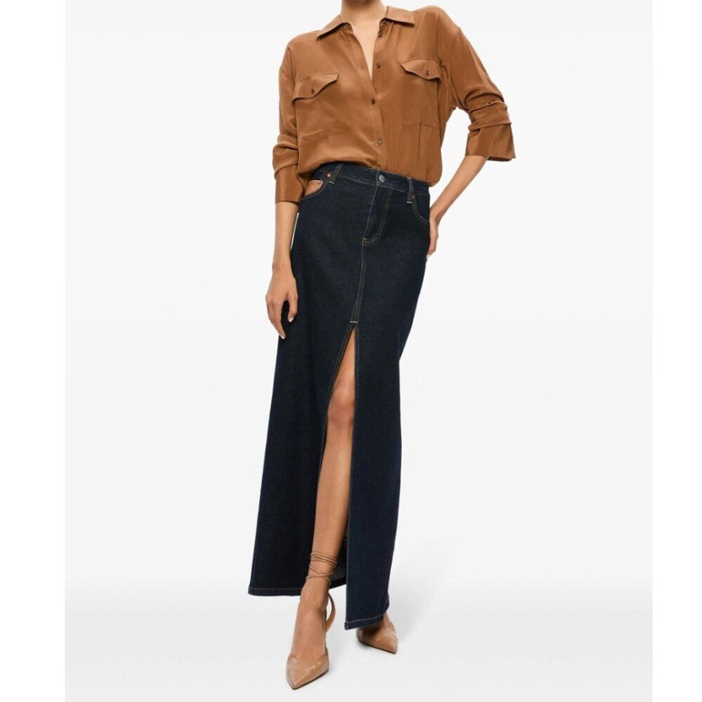 Alice + Olivia denim midi skirt - Alice + Olivia Bernardi Collective