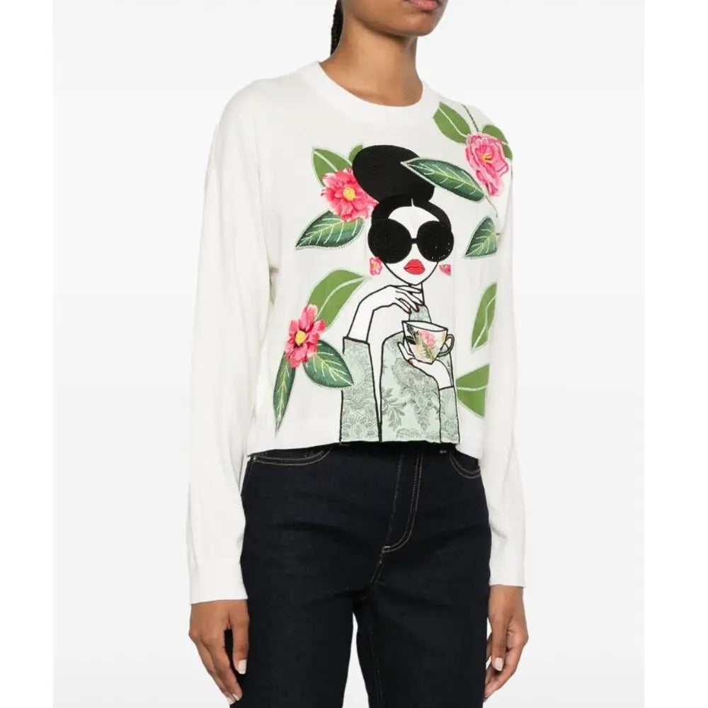 Alice + Olivia Gleeson Floral Sweater