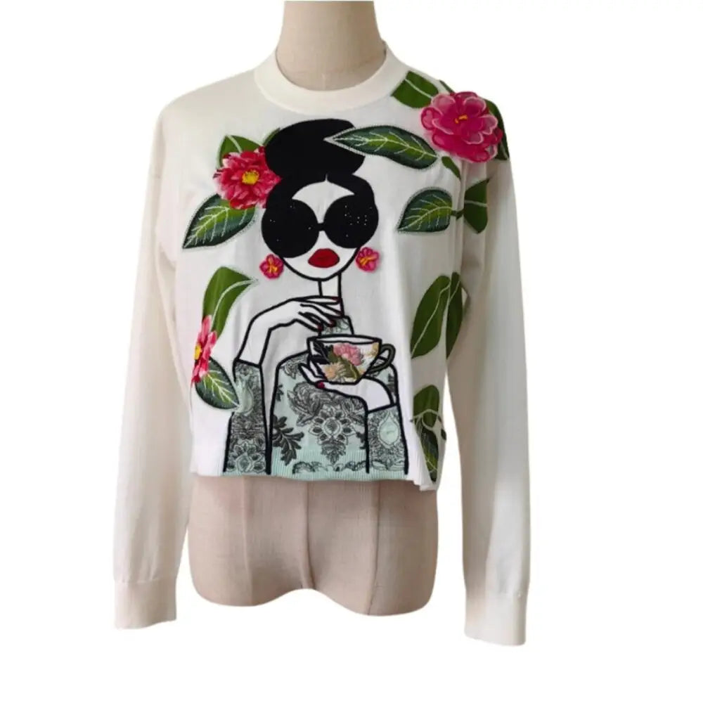 Alice + Olivia Gleeson Floral Sweater