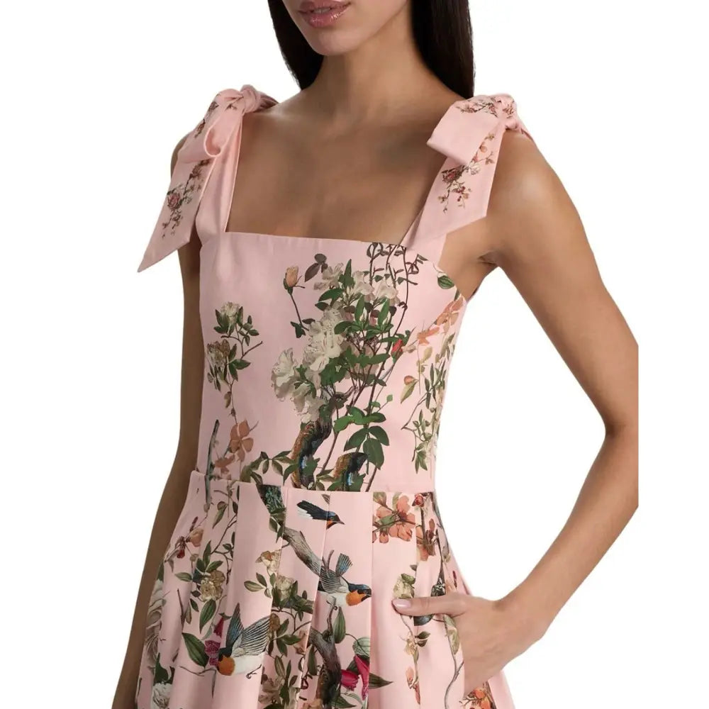 Alice + Olivia Hana Floral Tie-Shoulder Maxi Dress - Dress