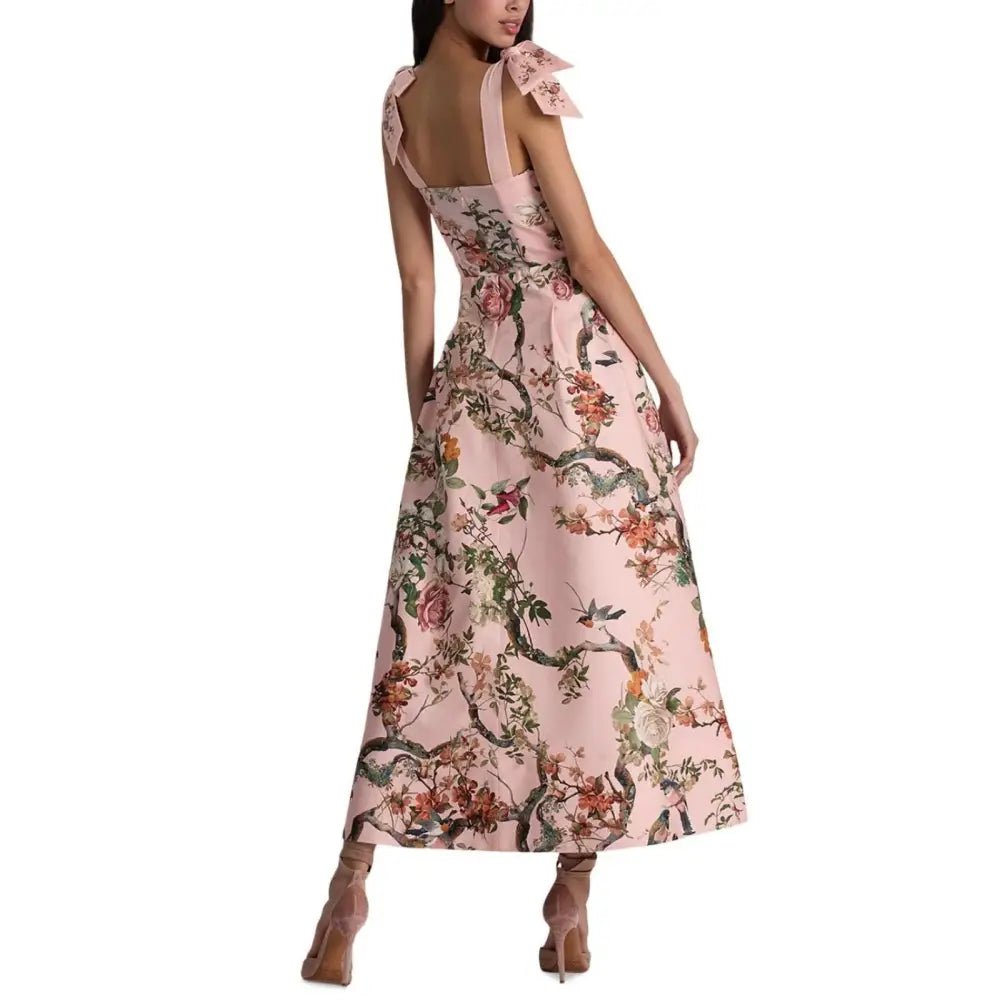 Alice + Olivia Hana Floral Tie-Shoulder Maxi Dress - Dress