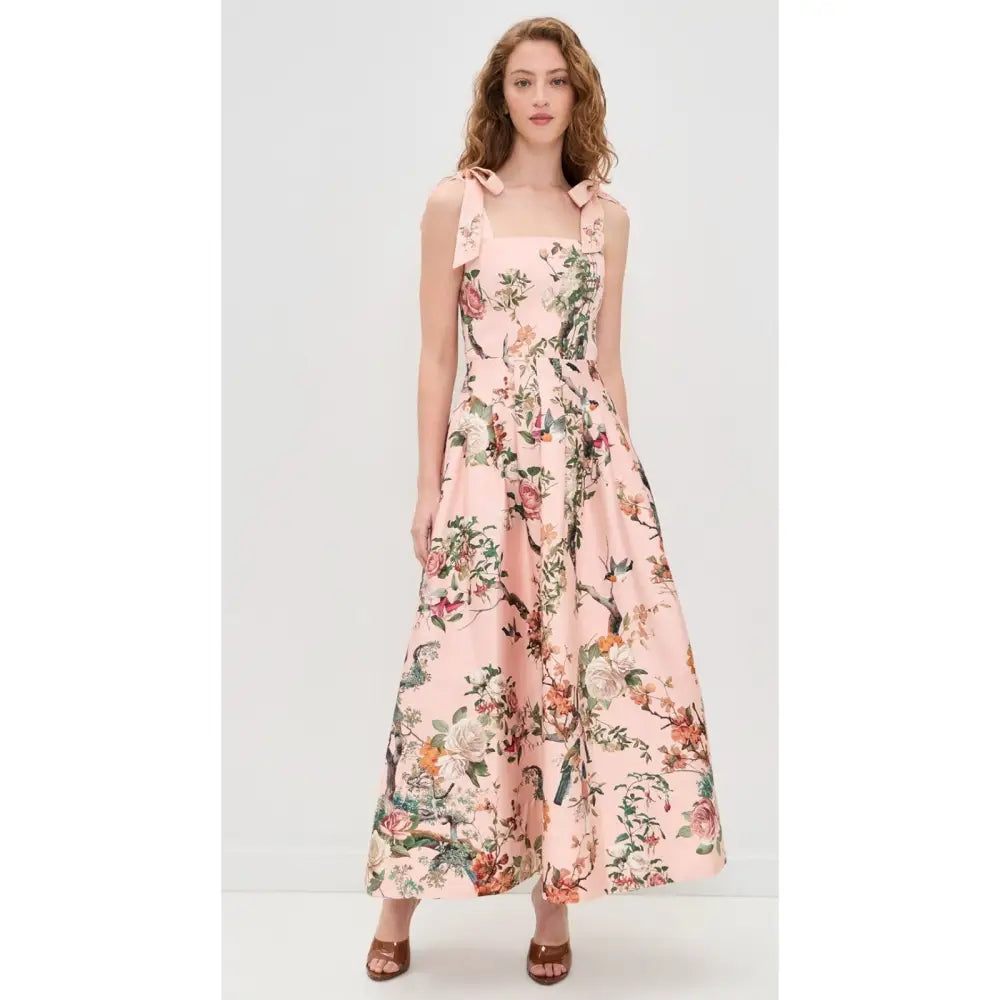 Alice + Olivia Hana Floral Tie-Shoulder Maxi Dress - Dress