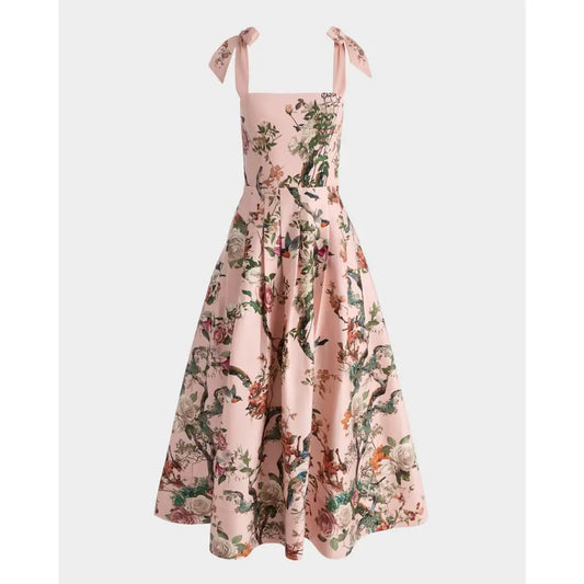Alice + Olivia Hana Floral Tie-Shoulder Maxi Dress - Dress