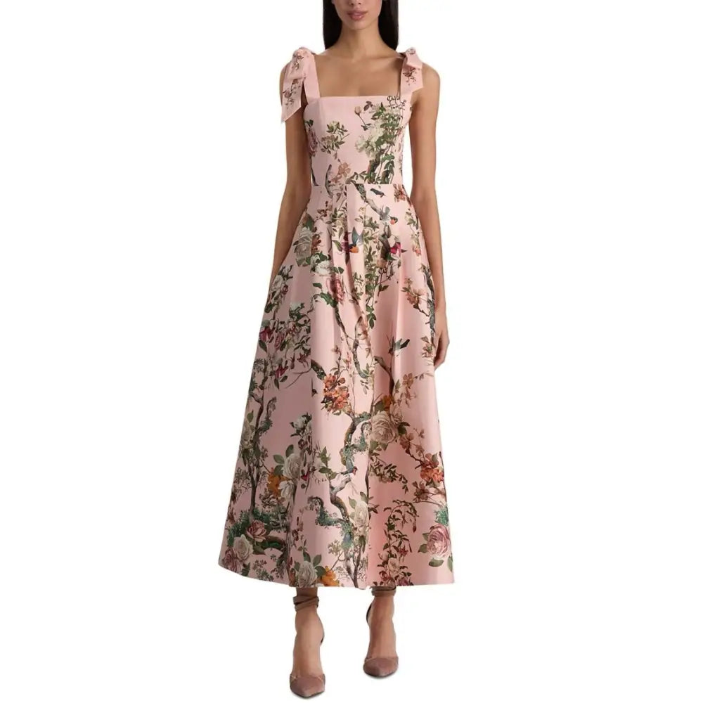 Alice + Olivia Hana Floral Tie-Shoulder Maxi Dress - Dress