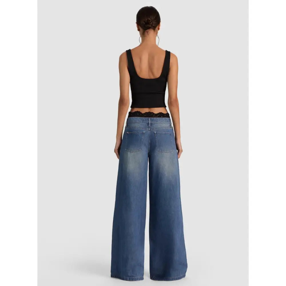 Alice + Olivia IAN LACE TRIM JEAN - Bottoms
