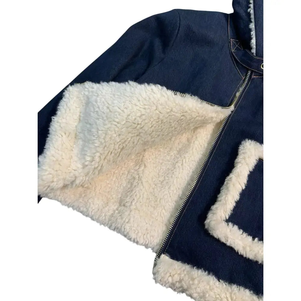 Alice + Olivia ISAIAH FAUX SHEARLING DENIM AVIATOR JACKET - Jacket