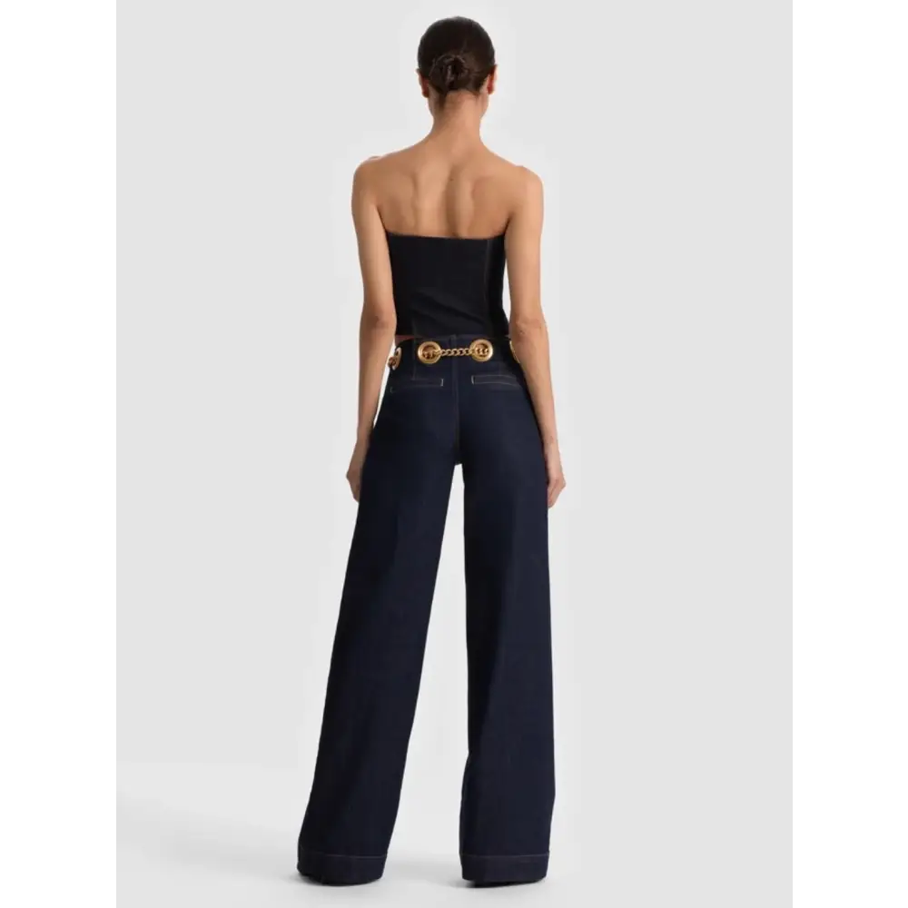 Alice + Olivia JASPER CHAIN BELT JEAN - Bottoms