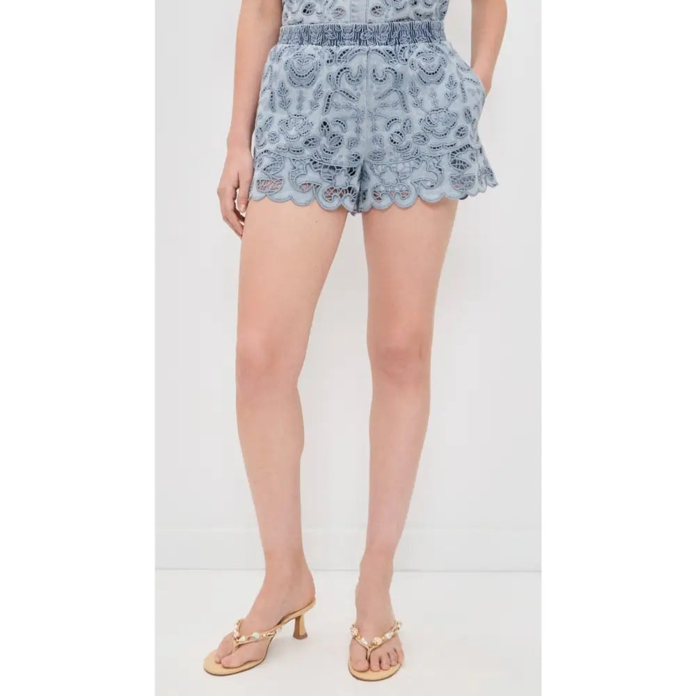 Alice + Olivia KENLEY EYELET DENIM SHORT - Shorts