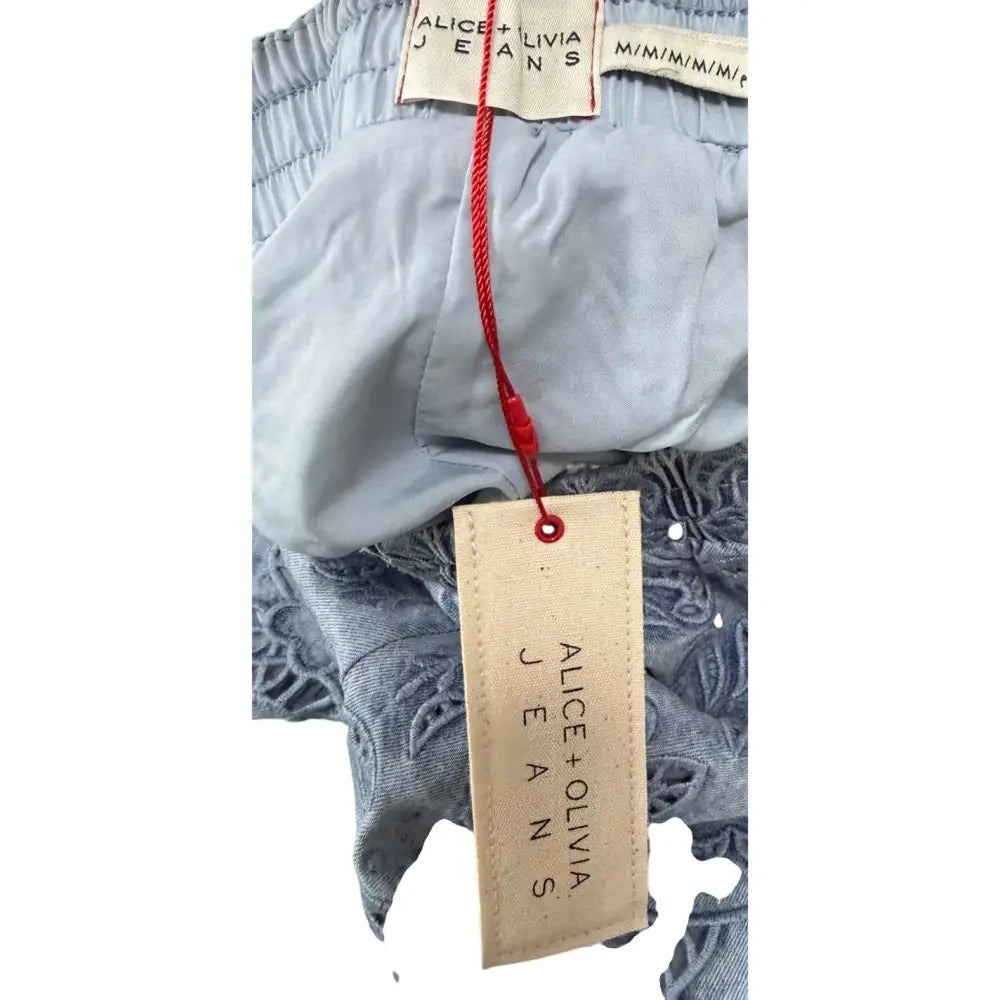 Alice + Olivia KENLEY EYELET DENIM SHORT - Shorts