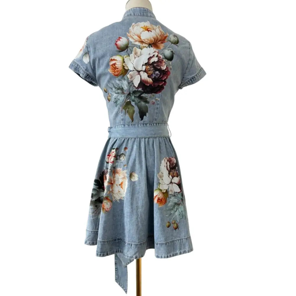 ALICE + OLIVIA Lucy Mini Denim Shirt Dress - Dress