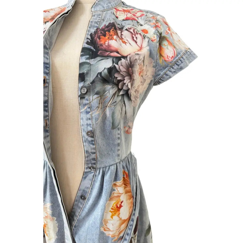 ALICE + OLIVIA Lucy Mini Denim Shirt Dress - Dress