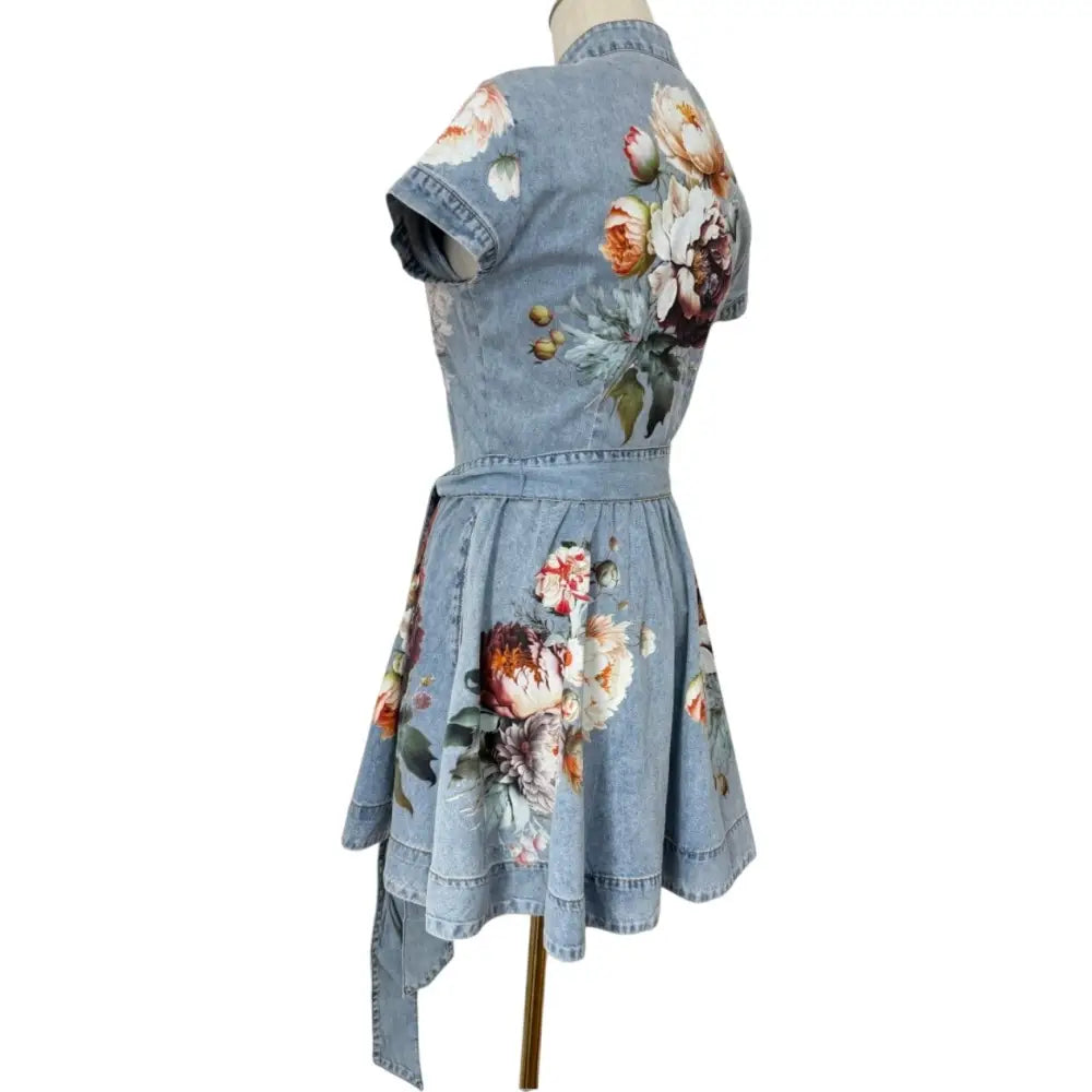 ALICE + OLIVIA Lucy Mini Denim Shirt Dress - Dress
