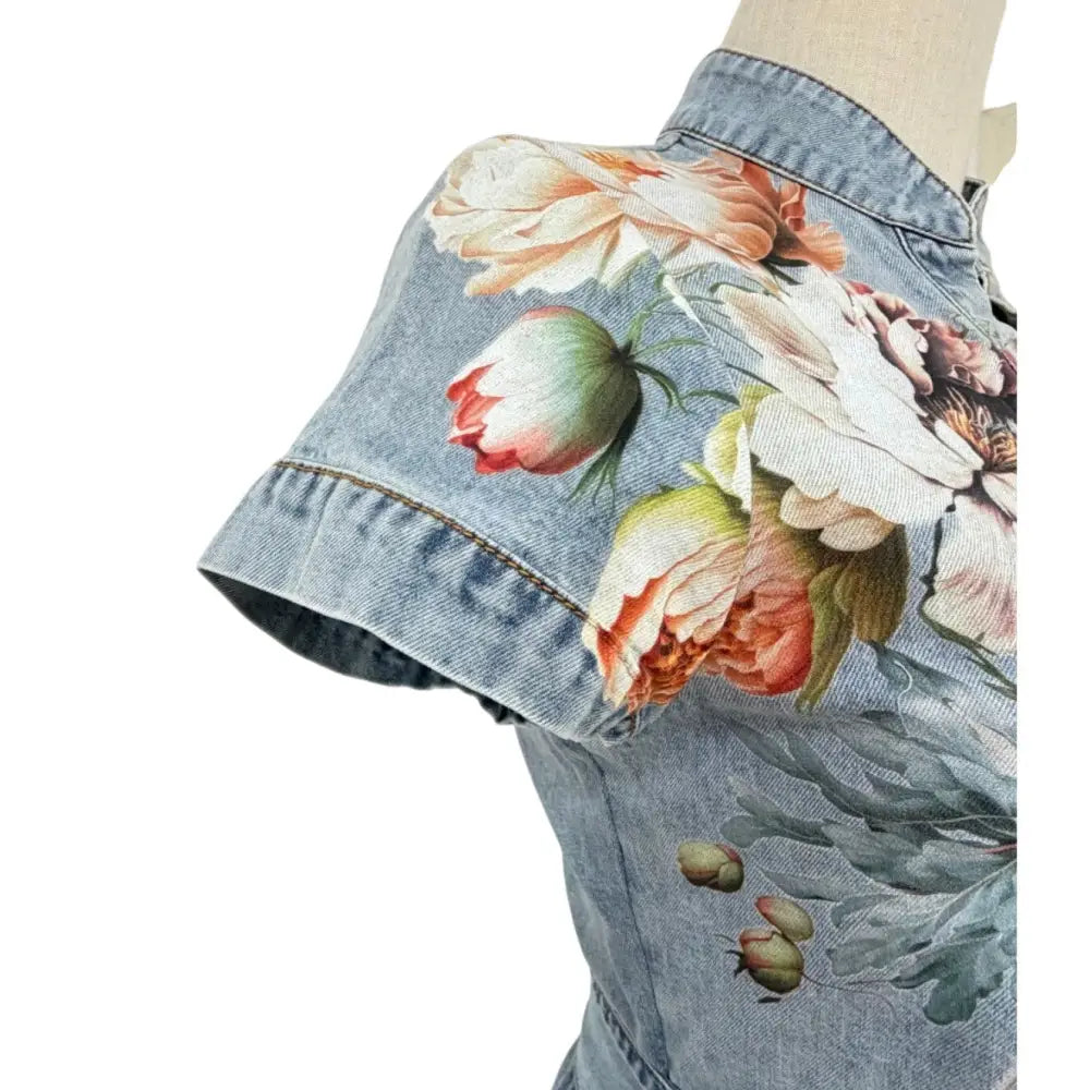 ALICE + OLIVIA Lucy Mini Denim Shirt Dress - Dress