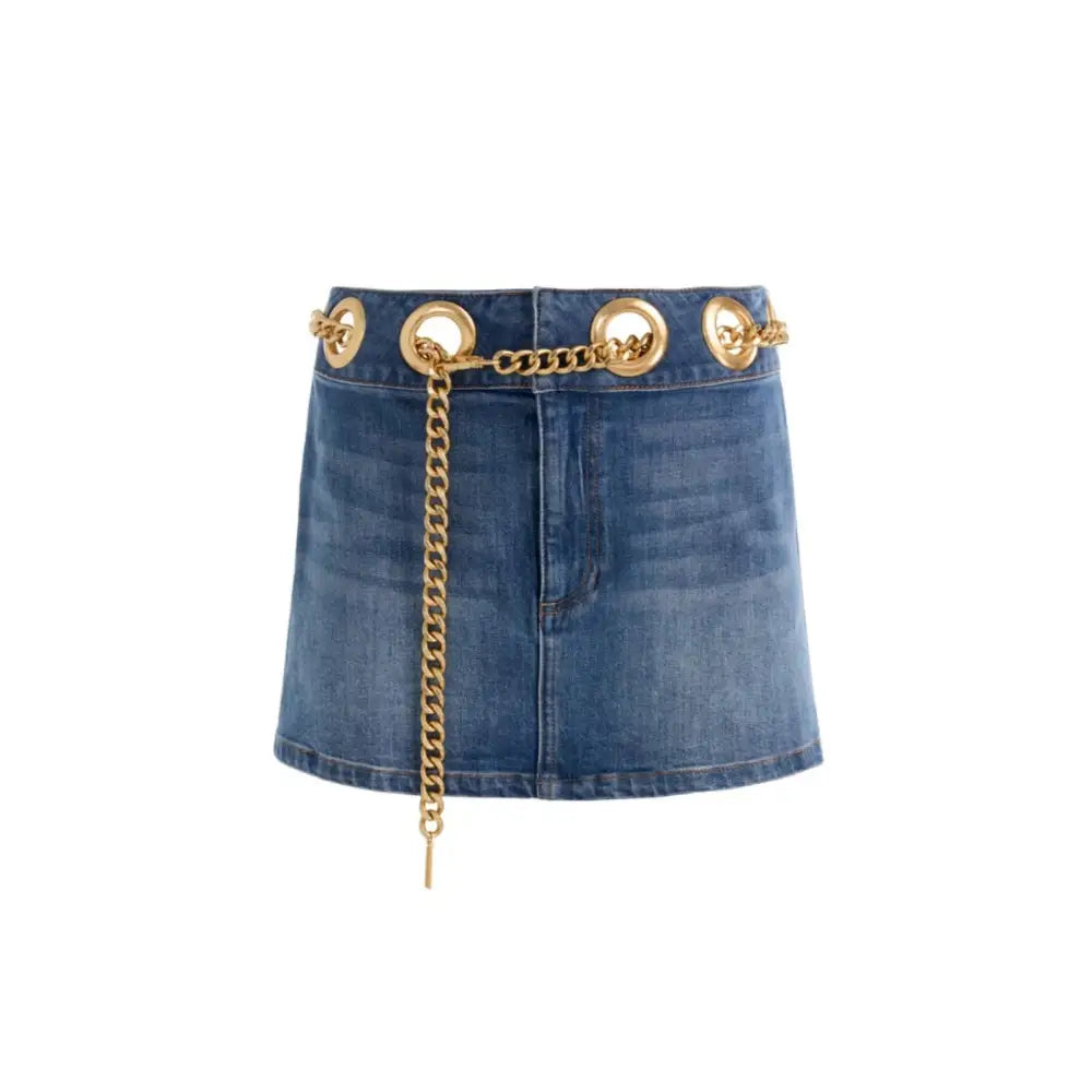 Alice + Olivia MORGANA CHAIN BELT DENIM MINI SKIRT - Skirts