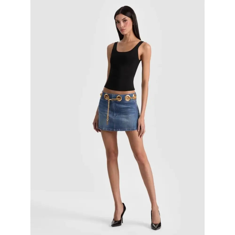 Alice + Olivia MORGANA CHAIN BELT DENIM MINI SKIRT - Skirts