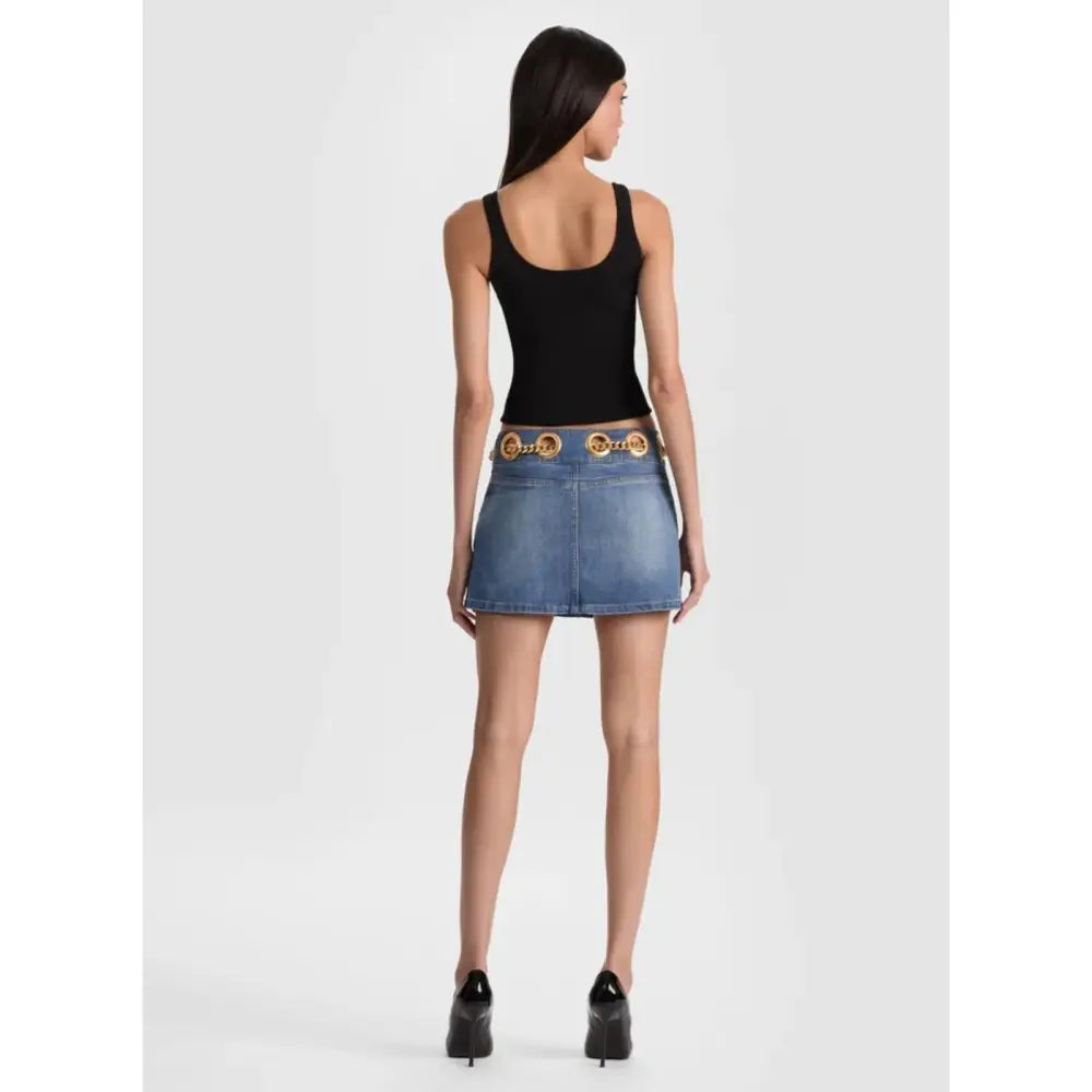 Alice + Olivia MORGANA CHAIN BELT DENIM MINI SKIRT - Skirts
