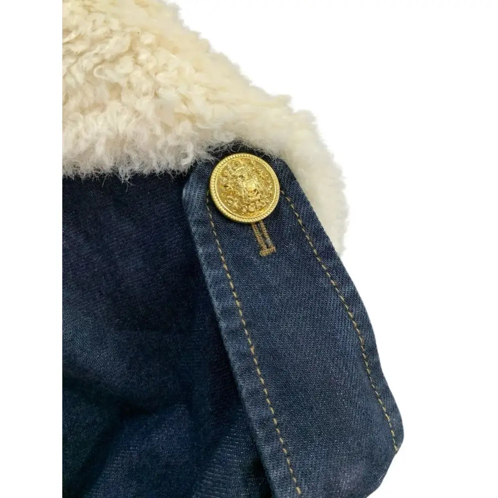 Alice + Olivia NEVADA FAUX SHEARLING DENIM TRENCH COAT - Jacket