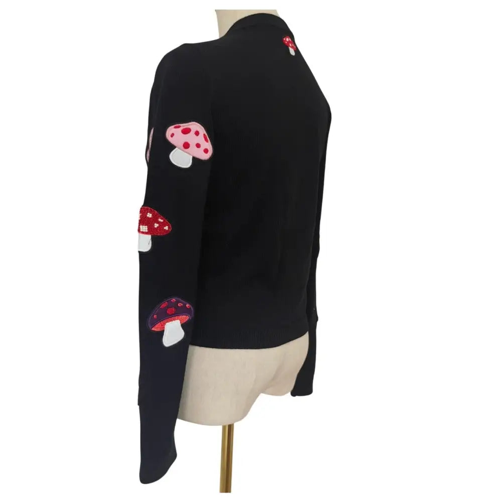 Alice + Olivia Ruthy Mushroom Wool Blend Cardigan Tops