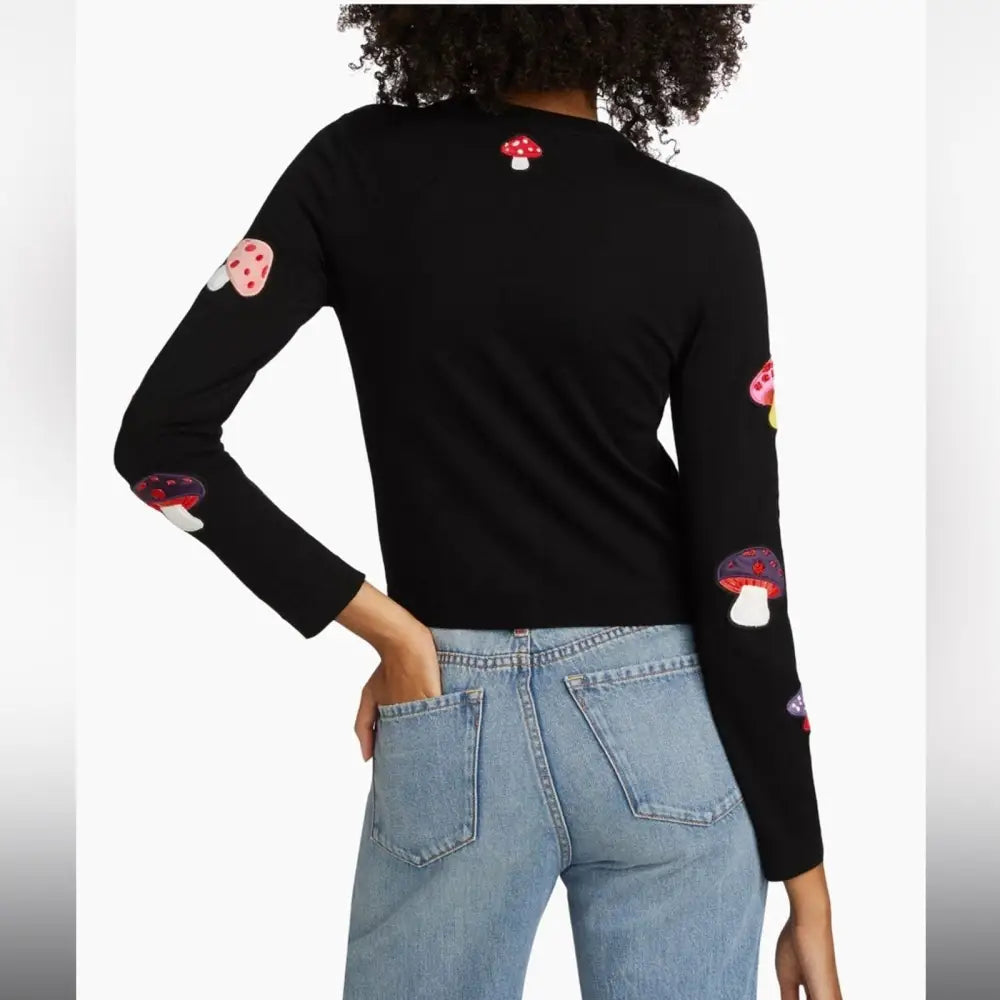 Alice + Olivia Ruthy Mushroom Wool Blend Cardigan Tops