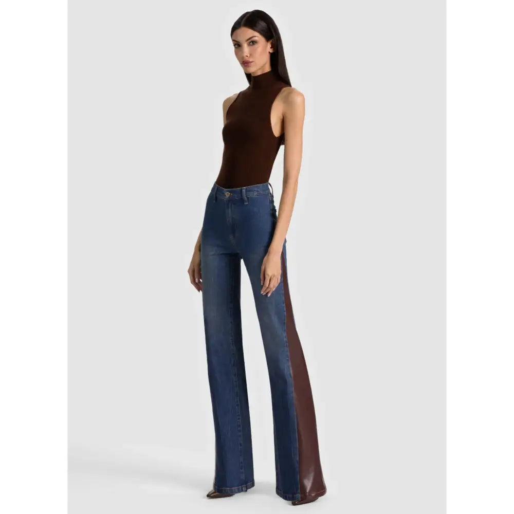 Alice + Olivia SB VEGAN CUTOUT JEAN - Bottoms