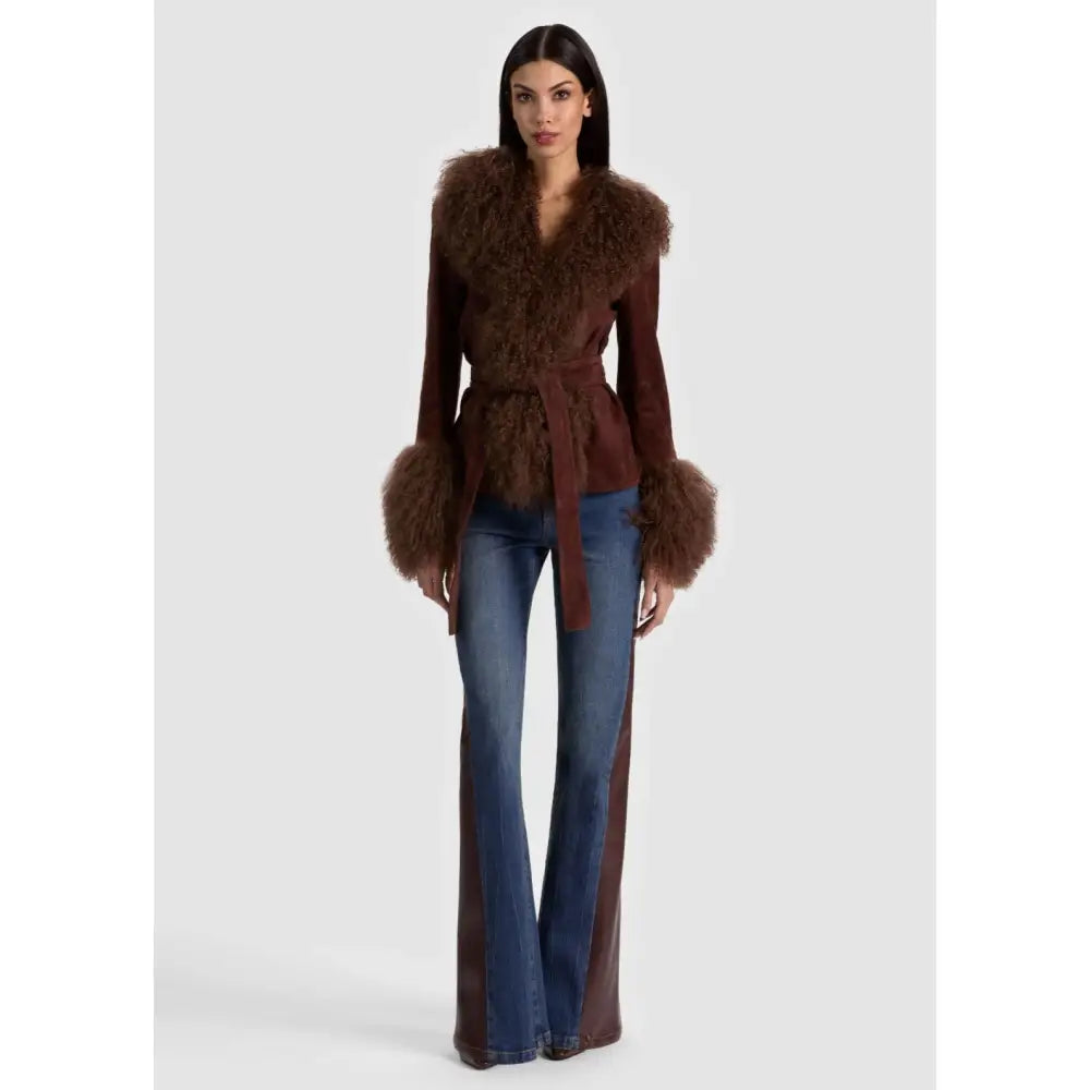 Alice + Olivia SB VEGAN CUTOUT JEAN - Bottoms