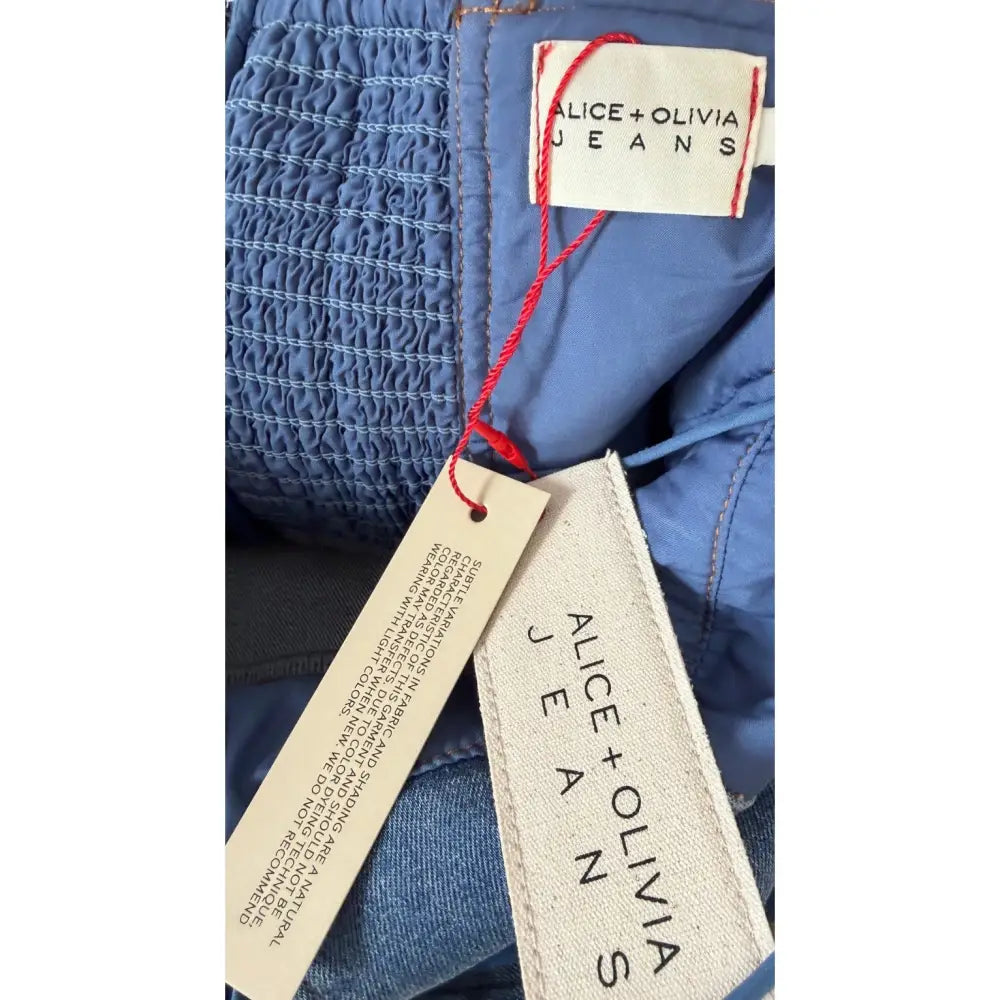 Alice + Olivia SOLANA BUCKLE DENIM HALTER MINI DRESS - Dress