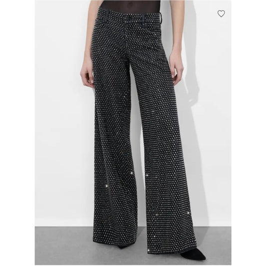 Alice + Olivia Trish Embellished Jean Black | Statement Denim