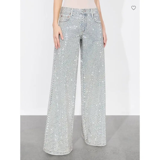Alice + Olivia Trish Embellished Jean | Designer Denim