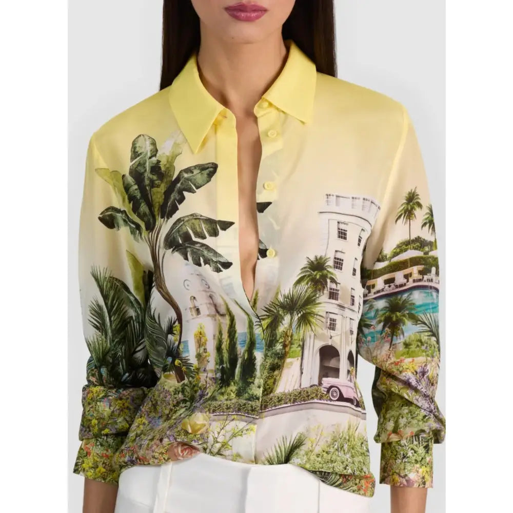 Alice + Olivia WILLA SILK BLOUSE PURE PARADISE - Tops