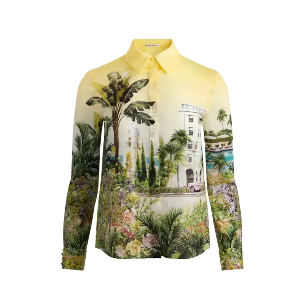 Alice + Olivia WILLA SILK BLOUSE PURE PARADISE - Tops