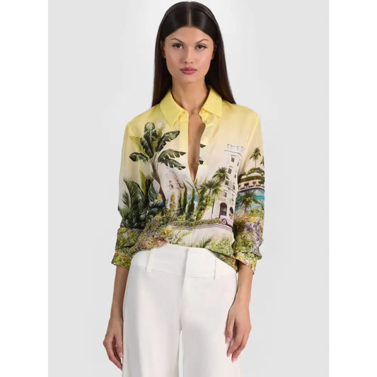 Alice + Olivia WILLA SILK BLOUSE PURE PARADISE - Tops