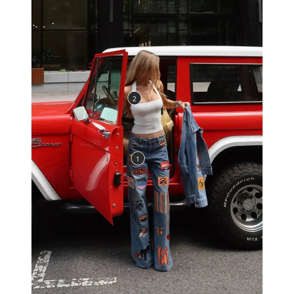 Alice + Olivia X BRONCO TRISH JEAN Bottoms