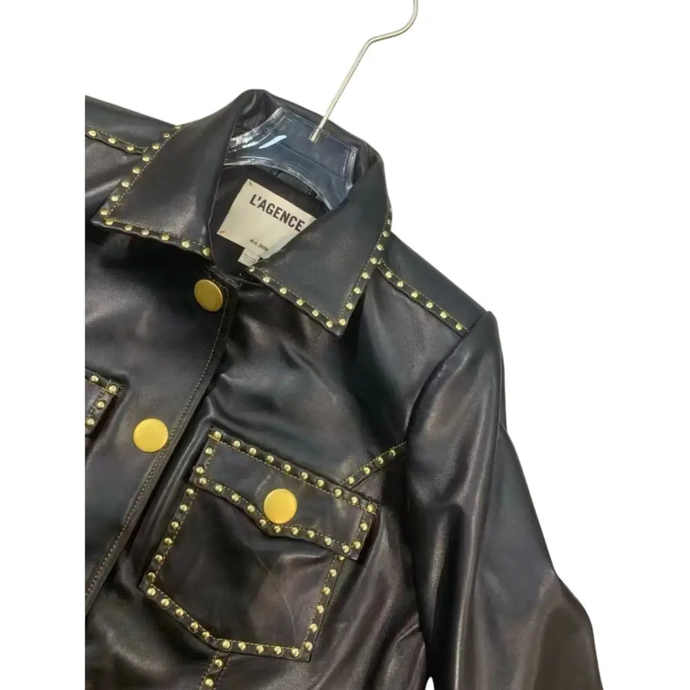 L’Agence Winsome Studded Leather Jacket - Jacket