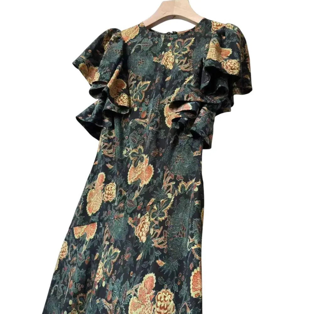 Ulla Johnson Mariam Silk Bias Cut Flutter Sleeve Dress - Dress