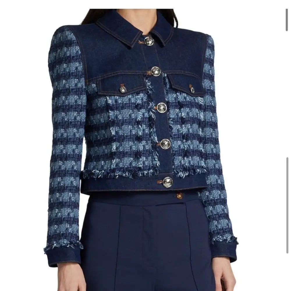 Veronica Beard Santo Jacket Tweed Denim - Jacket