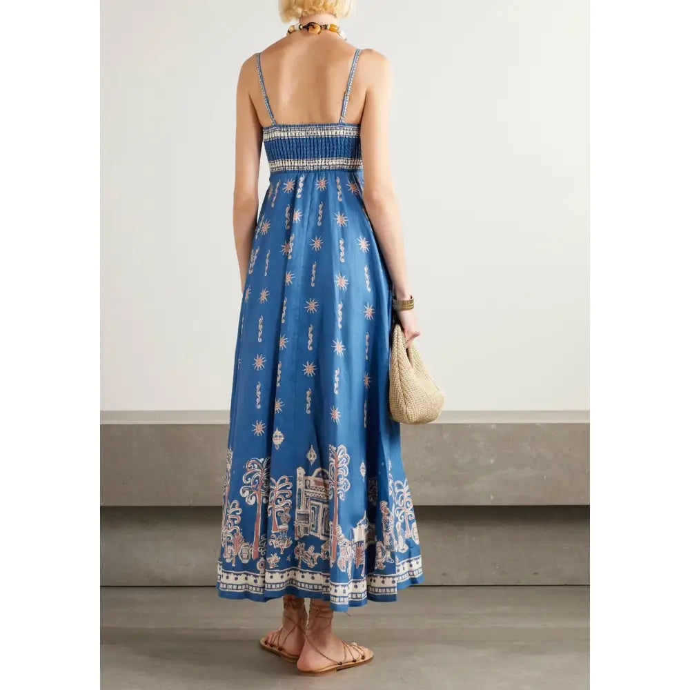 Alemais Acacia printed linen midi dress - Dress