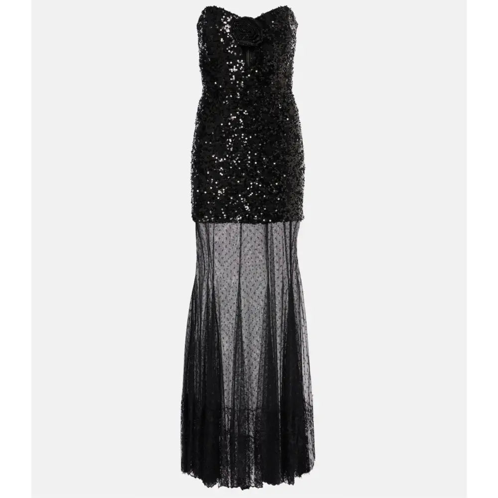 Rebecca Vallance Diana sequined mesh-trimmed gown - Dress