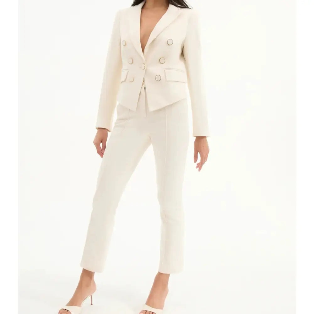 Veronica Beard Diego Dickey Jacket Ecru - Jacket