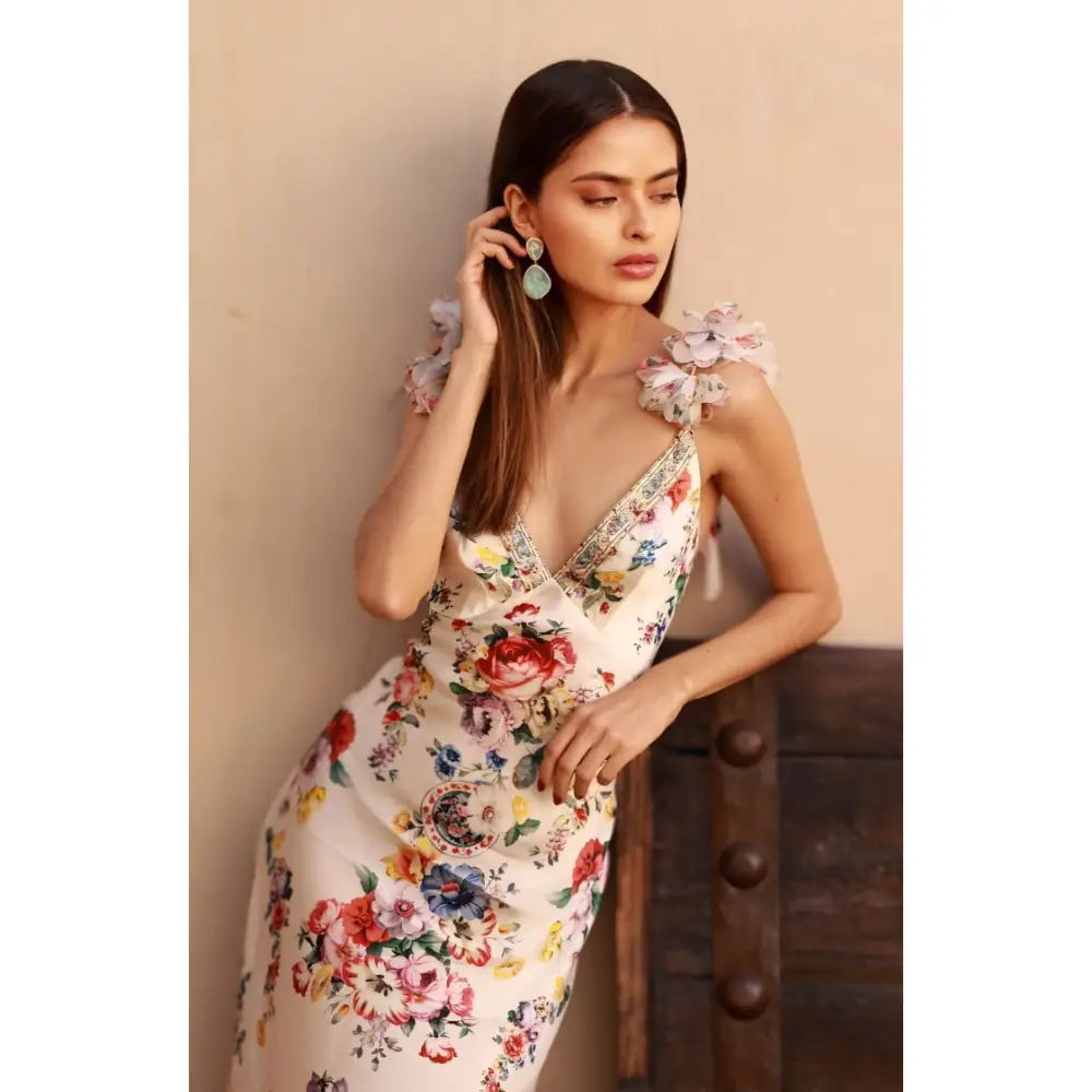 Camilla Silk Floral Print Maxi Dress - Dress