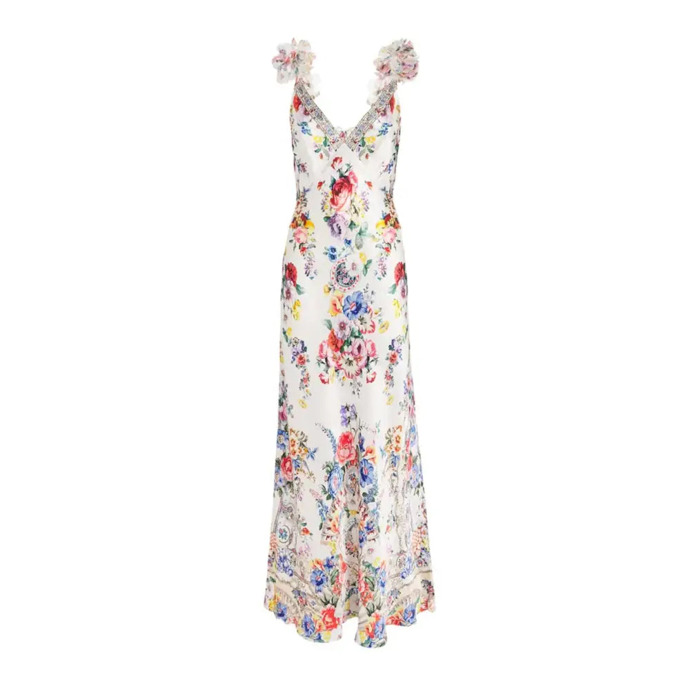 Camilla Silk Floral Print Maxi Dress - Dress
