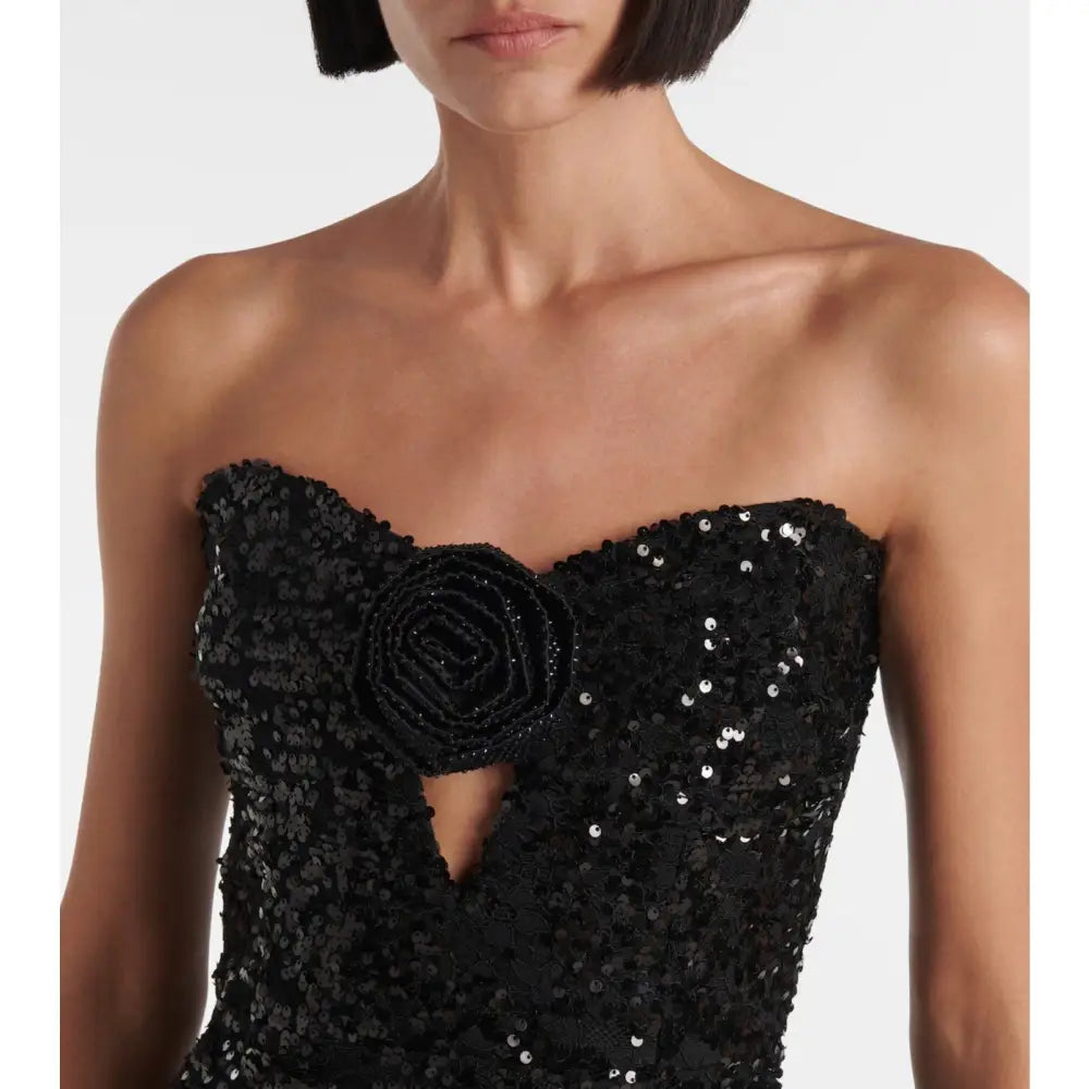 Rebecca Vallance Diana sequined mesh-trimmed gown - Dress