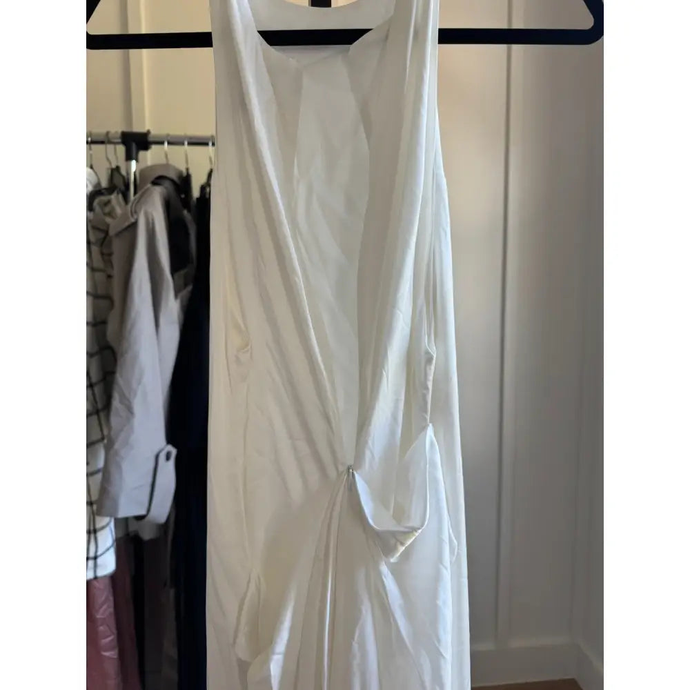 Ceren Ocak Satin Dress in White - Dress