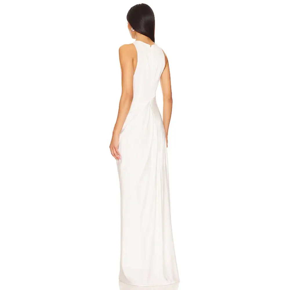 Ceren Ocak Satin Dress in White - Dress
