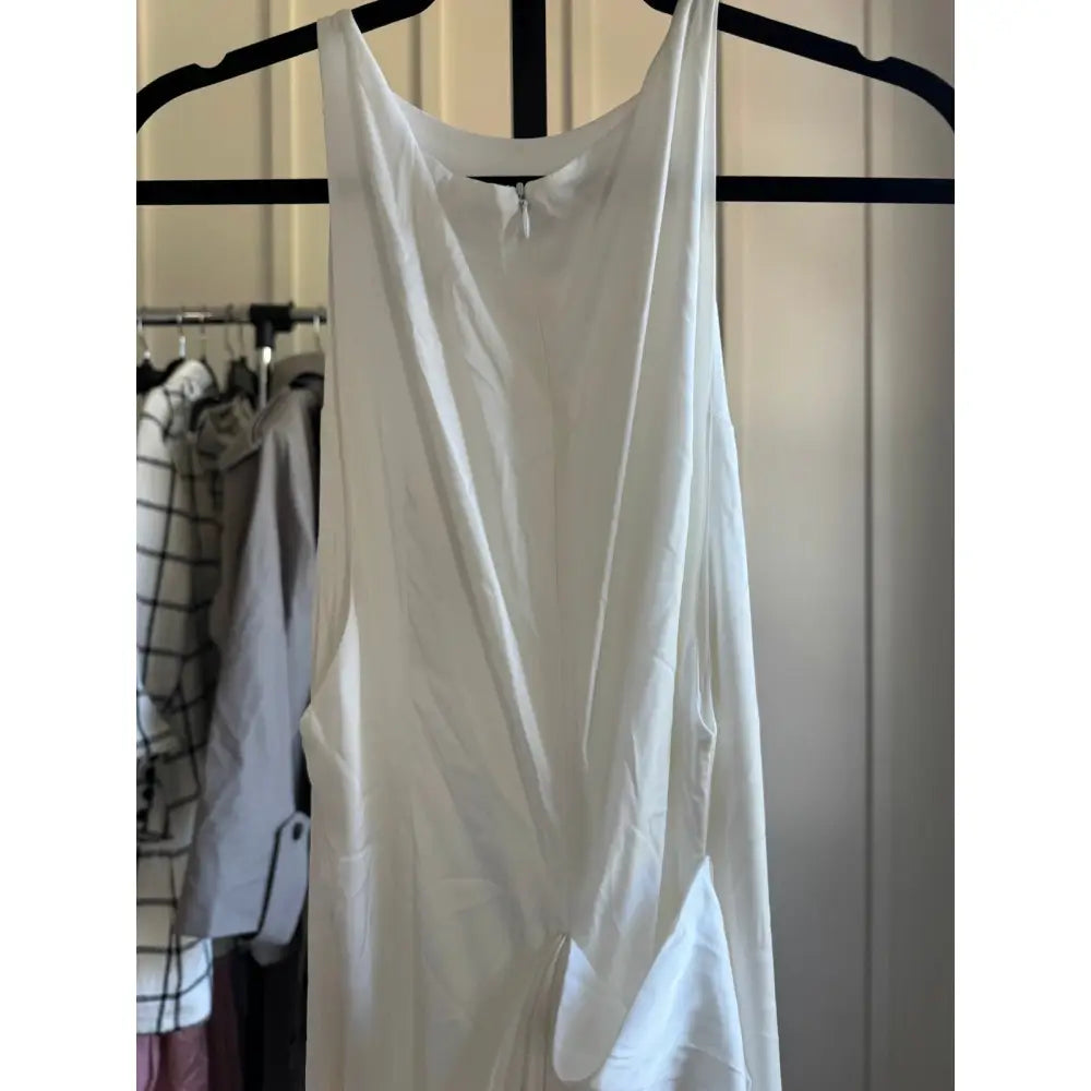 Ceren Ocak Satin Dress in White - Dress