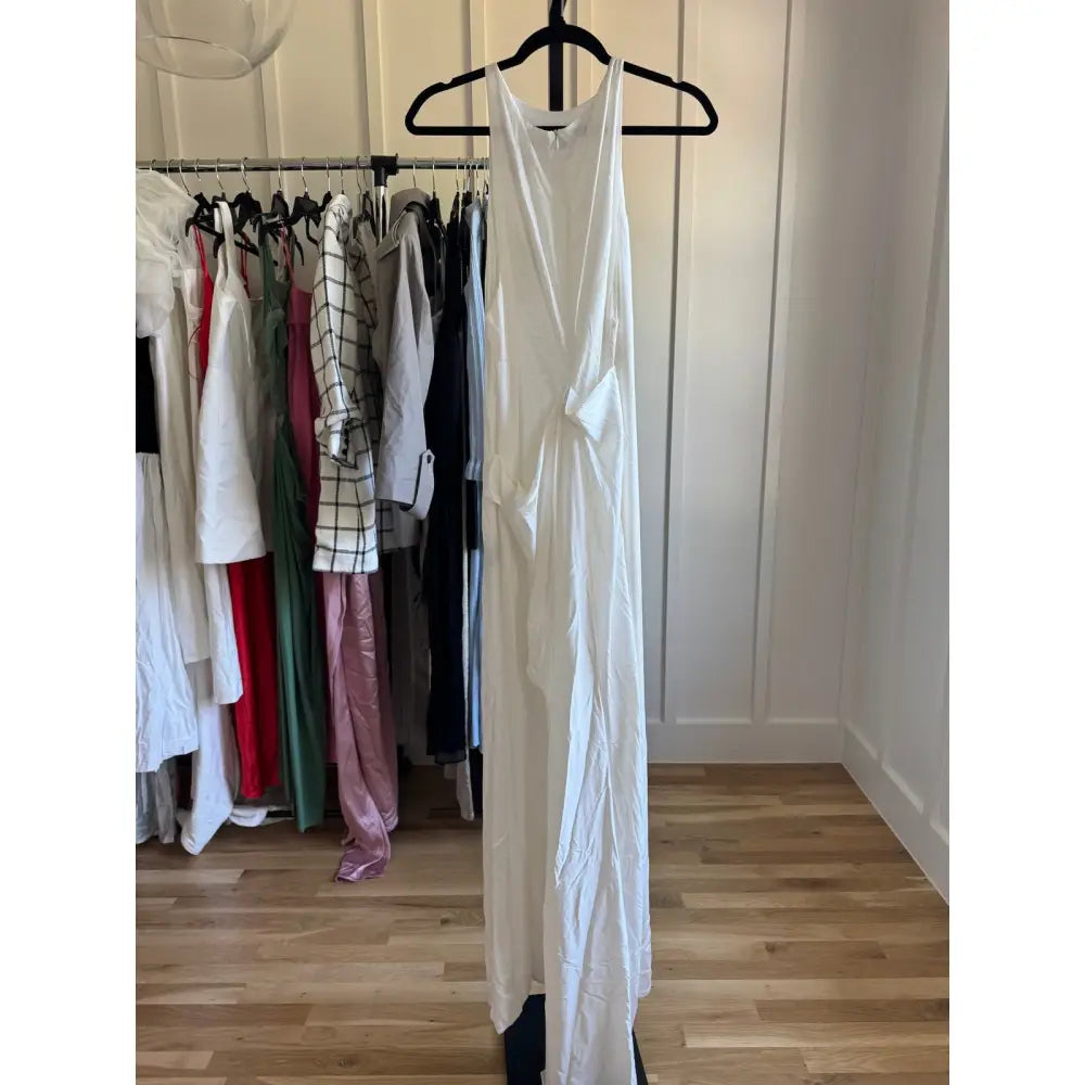 Ceren Ocak Satin Dress in White - Dress